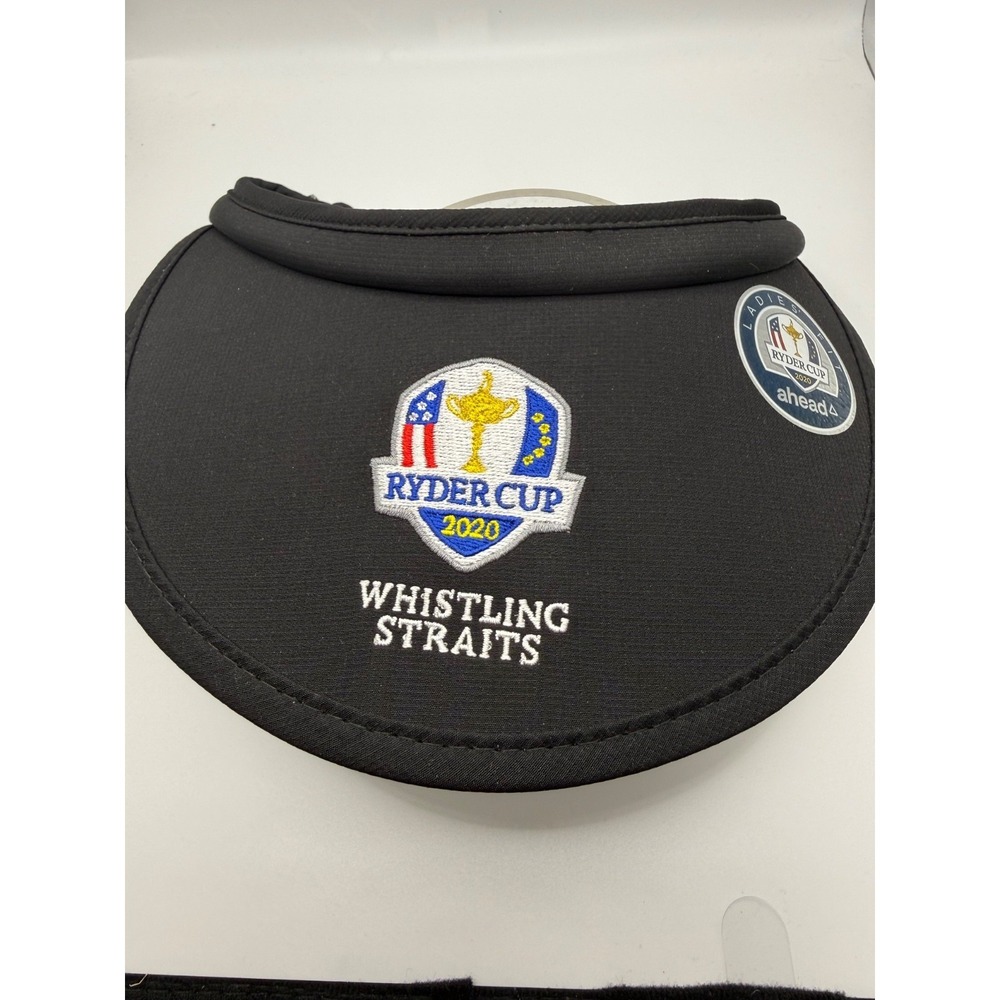 2020 Ryder Cup Whistling Straits Golf Bungee Visor Ladies Fit Black AHEAD